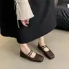 Mary Janes Quadradas Francesas Femininas 2025 Primavera Novo Design Versátil Nicho Flats Mary Janes Tendência ins