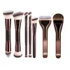 Set de Pinceles de Maquillaje Doble Cara Transfronterizo Europeo y Americano, Pincel para Base tipo Almohada, Pincel para Polvo de Rubor, Pincel de Maquillaje Color Café, Herramientas de Belleza