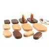 [Personalizado] Enfeites de Madeira de Nogueira, Figurinhas para Decoração de Carro, Base de Madeira, Base para Modelo de Paisagem Artesanal DIY
