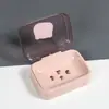 Jabonera con Tapa para Drenar, Jabonera Portátil para Dormitorio Estudiantil, Baño, Hogar con Tapa abatible para Lavandería y Baño