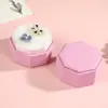 Caja de joyería octagonal de PU lujosa y de alta gama, diseño simple de dos partes, caja de almacenamiento para pendientes y anillos, caja de regalo para exhibición de joyas