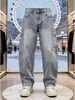 Jeans lavados de mezclilla azul, corte slim, dobladillo curvo para hombre, estilo fino de verano, estilo americano, pantalones elegantes y de alta gama, pantalones de trabajo Xintang