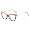 Gafas de Marco Metálico Transfronterizas Anti Luz Azul Exportación Nuevas Europeas y Americanas Ojo de Gato Planas Monturas de Ojos Personalizadas Retro