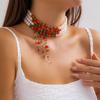 Joyería Transfronteriza Europea y Americana Gargantilla Dulce Fresca Gótica Gota de Sangre Borla Gargantilla Halloween Personalidad Gargantilla de Perlas