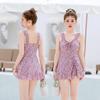 Swimsuit Mulheres Fada Estilo Estilo Suave Saia Floral Estilo Conservador Cintura Alta Carne Cobrindo Emagrecimento Casual Férias Swimsuit