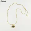 Wt-N1496 Pequeño y Exquisito Gema de Color Turquesa Jade Rojo y Chapado en Oro de 18K Cadena de 18 pulgadas Collar Suéter