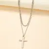 Moda Europea y Americana Personalidad Simple Colgante de Cruz Collar Cadena de Clavícula Moda Hip-Hop Estilo Frío Celebridad de Internet ins para Mujer