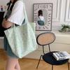 26101 ins bolsa de lona com flor vintage bolsa de ombro casual bolsa de pano bolsa grande portátil bolsa tote doce para estudante