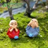 Adornos de paisaje en miniatura: Cuatro tipos de pequeñas figuras de monje, adornos artesanales de ensamblaje DIY para paisajismo y decoración
