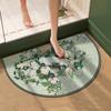Alfombrilla Absorbente para Baño Secado Rápido Alfombrilla para Pies Pintura Famosa de Van Gogh Semi-redonda Diatomeas Lodo Baño Felpudo para Puerta de Baño Alfombrilla Antideslizante