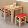 Mesa de Madera Maciza Restaurante Restaurante Comercial Restaurante de Ramen Bar de Snacks Mesa de Desayuno Hogar Rectangular Cuadrada Mesa y Sillas