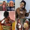 Peruca Africana de Lagarta Rasgada à Mão Transfronteiriça Fibra Química Fofa Crochê Cabelo Mola Afro Twist Hair