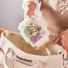 Caixa Plástica Transparente Selada para Armazenamento de Grãos Domésticos, Lanches e Produtos Secos para Cozinha, Caixa Organizadora