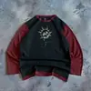 Camiseta de Manga Longa Estilo Americano Transfronteiriça Europeia e Americana, Top Estampado Retrô Escuro Y2K, Roupa Fashion Gótica High Street Ins