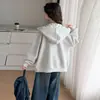 Jaqueta de Primavera e Outono para Meninas 2026 Nova Casual Estilo Coreano Crianças Médias e Grandes Moletom com Capuz de Bolinhas Manga Longa
