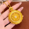 Colgante de Brújula de Ocho Tesoros Giratoria Chapada en Oro de Latón para Hombres y Mujeres, Colgante de Cadena para Suéter de Lujo Ligero de Gama Alta, Alta Retención de Color, Versátil