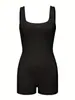 Amazon Transfronterizo Nuevo Mono Sexy para Mujer de Hombros Descubiertos Espalda Descubierta Color Sólido Ajustado Comercio Exterior Europeo y Americano