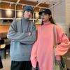 Novo Suéter Masculino de Gola Alta Estilo Hong Kong ins Cor Sólida Fio Design Japonês Pulôver Solto Roupa Externa