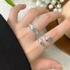 1457 Diseño de Lujo Accesible de Nicho Estilo K Anillo Abierto de Bola Geométrica de Gota de Agua Plata Esterlina S925 Anillo de Plata para Mujer