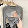 Camada base redonda para meninas, uma camiseta de manga comprida super fofa e casual para outono e inverno, perfeita como camada interna para crianças mais velhas, proporcionando calor