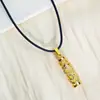 Collar Colgante de Pilar de Dragón Luminoso Temu de Venta Caliente Transfronterizo Piedra Brillante Collar de Cordón de Cuero para Hombre Patrón de Dragón Audaz Cadena para Suéter