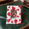 Porta-Retratos Zhentai 4x6, Pelúcia Macia, Estampa de Coração Vermelho, com Tampa de Vidro HD para Pendurar na Parede e Exibição na Mesa, Presente para Família Amigos Casamento, 1 Pacote
