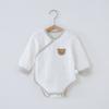 Mameluco de Primavera y Otoño para Bebé Ropa de Liebre de Apertura Oblicua para Bebé Recién Nacido Triangular Manga Larga Protección de Vientre Ropa de Pedos Ropa para Dormir de Bebé