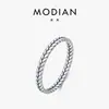 Anillo Vintage Desgastado de Espiga de Trigo de Plata de Ley S925 MODIAN para Mujer, Anillo Versátil Artístico para Dedo Índice Apilable