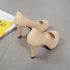 Nuevos Zapatos Formales de Mujer para Primavera y Verano, Zapatos Profesionales de Trabajo de Tacón Medio y Punta Redonda, Zapatos de Tacón Alto, Zapatos de Charol para Mujer, Tallas Grandes en Stock