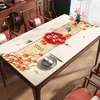 Nuevo mantel individual de estilo chino, impermeable y a prueba de aceite, mantel protector rectangular festivo para el Festival de Primavera de 2025