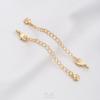 Color oro de 14 quilates con incrustaciones de circonita, colgante de corazón con forma de gota de agua, cadena de cola, cadena extendida hecha a mano, joyería DIY más accesorios de cadena larga