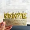 Vela Letra Inglesa Chapada en Oro Caja de Personalidad Caja Romántica Decoraciones para Fiesta de Cumpleaños Vela para Pastel de Cumpleaños