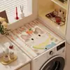 Almohadilla para tapa de lavadora, almohadilla protectora solar, cuero, limpiable con toallita, almohadilla absorbente, cubierta antipolvo para refrigerador, tapete de tela para tapa superior