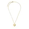 Collar con Colgante de Corazón de Amor Tridimensional de Doble Cara en Acero Inoxidable Letra Te Amo Regalo de San Valentín