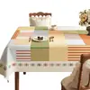 Estilo Novo 2025 Toalha de Mesa Impermeável, à Prova de Óleo, Resistente ao Calor, Sem Lavagem, Toalha de Mesa Estilo Retro Americano, Protetor de Mesa, Sensação de Luxo Leve e Alto Padrão