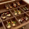 Nuevos Pendientes de Frutas y Plantas Hechos a Mano Estilo Chino Retro Piña de Bosque Fruta Seca Literaria Ganchos para Orejas Pendientes Creativos de Nicho para Mujeres