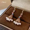 Pendientes Vintage de Estilo Étnico con Aguja de Plata, Loro Tallado Incrustado con Diamantes y Diseño de Perlas, Pendientes de Lujo Ligero de Alta Gama, Accesorios para Orejas de Moda y Finamente Elaborados
