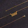 Venta Caliente Europea y Americana 1989 Collar Colgante Cadena para Clavícula con Año Digital Acero Inoxidable Horno Vacío Color Dorado Conservación Joyería