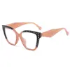 Gafas de Sol de Moda Transfronterizas Europeas y Americanas para Mujer, Gafas de Sol Tachonadas Versátiles de Moda, Gafas con Bloqueo de Color y Luz Azul para Hombre