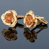2026 Nuevos Botones Franceses Rosas para Camisa en Stock Venta al por Mayor Forma de Rosa Botones de Puño para Traje y Camisa de Boda