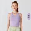 Colete francês com nervuras Beauty Back de alta resistência à prova de choque com almofada no peito sem copo de corrida roupa íntima esportiva lazer fitness roupas de ioga