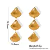 Brincos de Joia Europeus e Americanos Transfronteiriços com Tema de Praia Aço Inoxidável Banhado a Ouro 18K Brincos de Vieira Joias de Verão Atacado