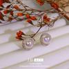 Brincos de Pérola com Design de Nicho da Moda Nova Agulha de Prata Esterlina 925 Diamante de Alta Qualidade Contas de Sereia para Mulheres Atacado