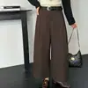 Calça casual feminina, coleção outono 2026, estilo coreano, calça de perna reta com pregas de cintura alta da moda, modelagem solta, emagrecimento, calça versátil