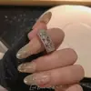 Anillo Premium Super Brillante de Circonita con Diamantes Completos Diseño de Nicho Lujo Ligero Moda Elegante Anillo Abierto