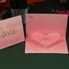 Cartão de Dia dos Namorados rosa amor três-dimensional cartão de felicitações em forma de coração presente de aniversário cartão de felicitações para amantes bênção 3d três-dimensional criativo greeting