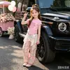 Conjunto de Pantalones Anchos con Falda a Cuadros de Estrellas, Manga Corta, Gato Kt, Sin Mangas para Niñas, Ropa de Nuevo Estilo 2026 para Bebés Niñas