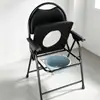 Silla de WC Plegable con Respaldo y Reposabrazos para Ancianos, Inodoro Móvil, Silla para Ducha de Baño, Doble Propósito, Dropshipping