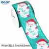 Cinta rosa navideña transfronteriza con borde de alambre, con estampados de Santa Claus, muñeco de nieve y cascanueces, hecha de tela de satén