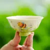 Taza de Té Blanca con Patrón de Flores de Roca Mineral Hecha en Fábrica para Mujeres, Taza Maestra de Uso Personal, Juego de Té de Cerámica Estilo Chino, Taza para Cata de Té